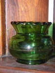 Vintage Eapg Factory Blossom Ward's Regal Green Gold Glass Toothpick Holder. Fixed Price $24.99.