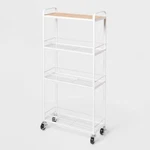 Skinny Storage Matte White - Brightroom: Iron Utility Cart, No Assembly. Fixed Price $70.00.