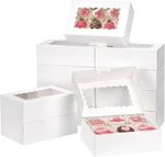 Moretoes 28PCS Cookie Boxes With Window, 9X6X3 Inch White Bakery Dessert. Fixed Price $26.24.