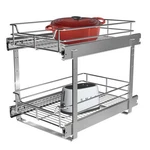 Jowboow Tier Pull Out Cabinet Organizer 11" X 22" D, Roll Shelves And.... Fixed Price $139.96.