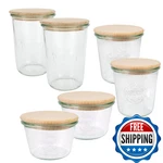 Weck Jars Set 6 Preserving X 250 Ml 500 750 Wooden Lid For. Fixed Price $145.02.
