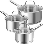 Saucepan Set Sizes Stainless Steel Bottom Pot Nonstick 1QT 2QT &3Q. Fixed Price $125.99.