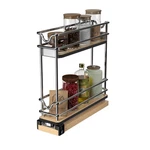 Rev-a-shelf 3" Pullout Organizer For Cabinets, Tier Upright Shelf, 5WU2-3N1-1. Fixed Price $63.99.