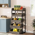 5-TIER Wood Fruit Vegetable Storage Rack Pull-out Snack Stand Basket. Fixed Price $113.99.