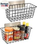 2 Pack Hanging Wall Wire Storage Baskets, Adhesive For Cabinet Doo. Fixed Price $23.86.
