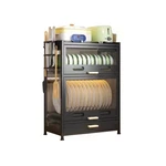 Kitchen Countertop Dish Storage Cabinet With Drawers, 4-LAYER Dust-proof Cabi.... Fixed Price $196.62.