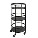 Mainstays 32" 3-TIER Rolling Round Kitchen Storage Bar Cart, Black. Fixed Price $38.89.