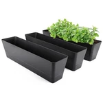 Greaner Window Boxes Planters, 3PCS 16X3.8 Inch Black Rectangle .... Fixed Price $35.65.