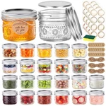 Igoelove Oz Mason Jars 24 Pack Small Canning With Embossed Pattern. Fixed Price $37.79.