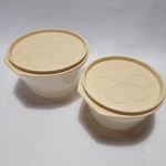 Lot Of - Rubbermaid Food Containers J3216 (6 Cups) J3214 (4 Cup) Cream Floral. Fixed Price $13.99.