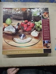Sarah Peyton Home Tempered Glass Lazy Susan 12" Diameter Serve Food Dips Nib. Fixed Price $14.00.