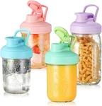 Aieve Mason Jar Lids, 4 Pack Pcs Wide Mouth Blue, Green, Pink, Purple. Fixed Price $25.59.