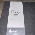 Whitmor Foldable Fabric Storage Cube Black 10.5X10.5X11IN Square. Fixed Price $11.00.
