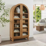 Storage Cabinet Arched Display With Glass Doors 5 Shelves 3 Adjustable 72IN Tall. Fixed Price $370.75.