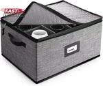 Hearth & Harbor Wine Glass Storage Box With Dividers, Quilted And Stackable Stem. Fixed Price $30.28.