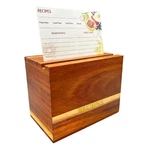 Acacia Wood Recipe Box Set - 50 4X6 Cards, Dividers Rustic Kitchen.... Fixed Price $35.99.