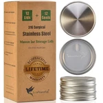 316 Surgical Stainless Steel Mason Jar Lids Wide Mouth Rust-proof, Airtight.... Fixed Price $36.63.