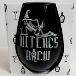 Witches Brew Wine Glass Halloween Cup Holds Full Bottle Of Skeleton Design. Fixed Price $15.00.