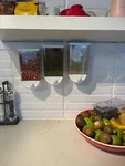 3PC Wall Mount Rice Cereal Grain Dispenser 1500ML Dry Food Storage Container Set. Fixed Price $25.95.