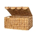 Storageworks Wicker Basket With Scalloped Edge Lid, Water Hyacinth Wit.... Fixed Price $69.59.