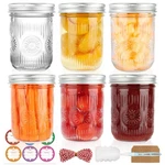 Wide Mouth Mason Jars 16 Oz With Lids, Pack Canning Airtight Lids.... Fixed Price $25.83.