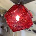 Single Glass Red Fancy Shade Ceiling Pendant Kichen Lsland Or Bar Light. Fixed Price $25.50.