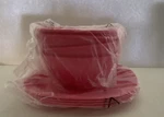 Tupperware Legacy Set 8 Pcs 4 Dessert Snack Plates Bowls Hot Pink Stack Store. Fixed Price $24.99.
