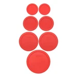 Pyrex Red Lids: (2) 7202-PC, 7200-PC, 7201-PC, (1) 7402-PC. Fixed Price $19.99.