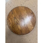 Vtg Solid Oak Wood Lazy Susan 17" Round Rotating Turntable Kitchen Organizer. Fixed Price $26.39.