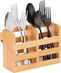 Bamboo Utensil Drying Caddy Multi Use Rack With Two Chambers And Hooks. Fixed Price $14.49.