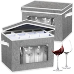 Homyfort 2 Pack Stemware Storage Cases, Wine Glass Box With Dividers,.... Fixed Price $97.41.