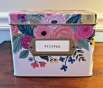 New Rifle Paper Co Tin Metal Recipe Box Florals 12 Dividers. Fixed Price $19.99.