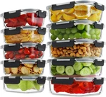 10 Pack Borosilicate Glass Meal Prep Containers With Locking Lids Food Sto. Fixed Price $41.50.