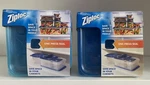 Two Packs Ziploc Container Small Square 4CT, Clear Blue Stackable Storage = 8. Fixed Price $33.14.
