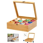Durable Bamboo Tea Bag Holder With Acrylic Window - Perfect For Home Office. Fixed Price $61.03.