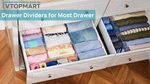 Vtopmart Adjustable Drawer Organizers 12PK Expandable Clear Kitchen/office/sock. Fixed Price $14.99.