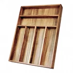 Acacia Wood Silverware Organizer 6COMPARTMENT Kitchen Utensil Drawer Tray. Fixed Price $33.31.