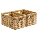 Storageworks Water Hyacinth Baskets, Rectangular Wicker With Bui. Fixed Price $64.05.