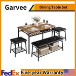 Kitchen Table Set For 4 Dining With Bench And 2 Square Stools Storage Ne. Fixed Price $153.42.