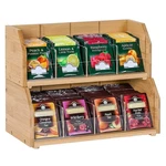 2-LAYER Stackable Bamboo Bag Organizer Storage Holder & Rack Wooden Tea.... Fixed Price $43.66.