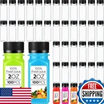 100X Roshtia 2OZ Clear Plastic Juice Bottles W/ Lids For Liquids Reusable. Fixed Price $76.49.