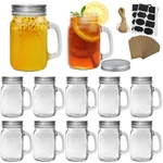 Maredash 16 Oz Mason Jars With Handle,old Fashioned Ounces, Clear/silver. Fixed Price $40.65.