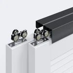 12FT Bypass Sliding Door Hardware Kit Double Pocket Track System Black. Fixed Price $275.13.