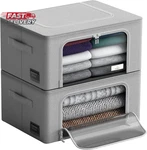 Sorbus Storage Bins With Metal Frame - Stackable & Foldable Clothes Organizer Ba. Fixed Price $37.92.