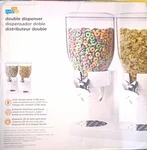 Dual Dry Food & Cereal Dispenser White Chrome Double Container Kitchen Storage. Fixed Price $35.00.
