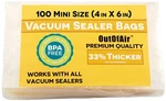 100 Vacuum Sealer Bags: Mini Size (4" X 6") For Foodsaver By Outofair. Fixed Price $17.65.