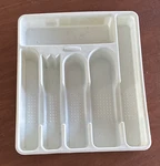 Rubbermaid 2925 Cutlery Organizer Tray 6-COMPARTMENT Non-slip White 11.5". Fixed Price $5.00.