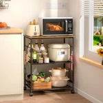 Threehio Rolling Kitchen Microwave Cart, 3 Tier Table Stand With St.... Fixed Price $68.95.