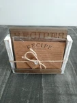 Mud Pie Home White Washed Recipe Card Wood Swivled Holder Kitchen Farmhouse. Fixed Price $19.99.