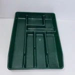 Vintage Rubbermaid Utensil Organizer Tray 0521 Hunter Green 7 Compartments. Fixed Price $19.95.